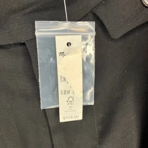 NWT MADEWELL The Rosedale High-Rise Straight Pant in Crepe Black 0 - Picture 5 of 7